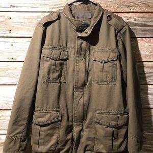 Gap Military style field coat. Zips and buttons. Green. Size Mens Large.